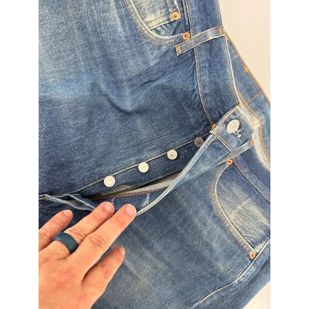 VTG Levis‎ 501 Straight Leg Button Fly Blue 2001 Denim Jeans Mens 44x36 (40x31)